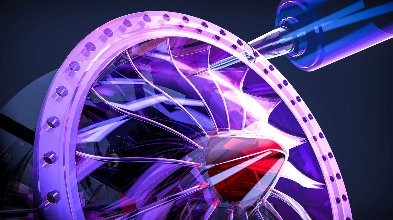 CNC milling turbine in five axis machine.